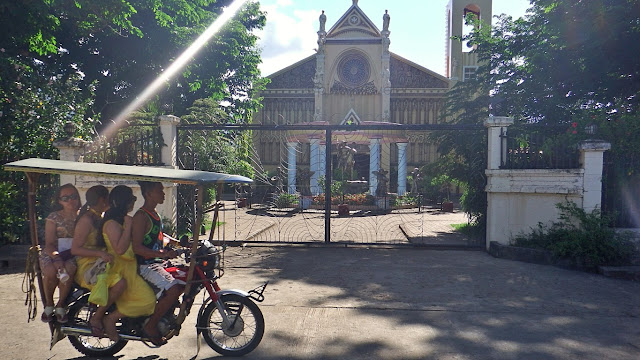 in front of St. James the Apostle Parish Church of Caibiran, Biliran