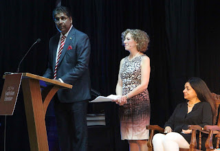 Vijay Amitraj and Adrienne Loftus Parkins as masters of ceremony.