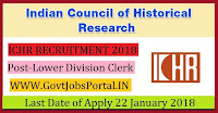 Indian Council of Historical Research Recruitment 2018 – Lower Division Clerk