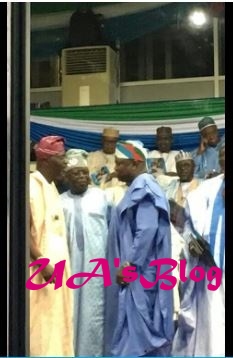 Hugs And Smiles As Ambode, Tinubu, Sanwo-Olu And Fashola Meet At APC Convention (Photos)