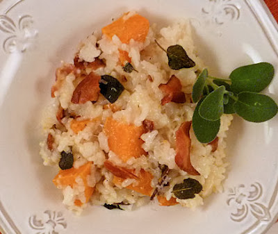 Bacon, Sweet Potato and Sage Baked Risotto