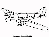 Gambar Sketsa Pesawat Untuk Diwarnai