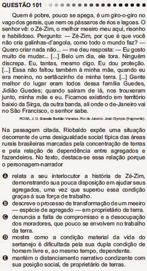  ANÁLISE - ENEM 2011 - QUESTÃO 101 - PROVA CINZA