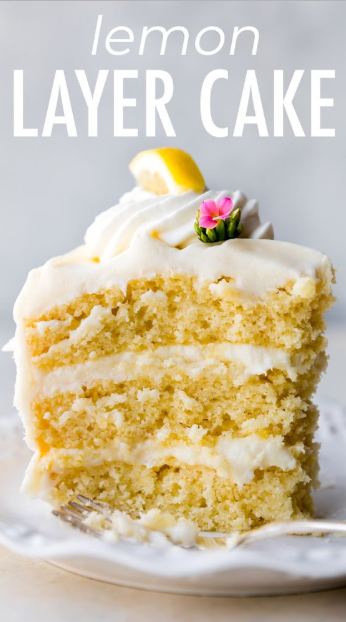 This 3 layer lemon layer cake is made completely from scratch with real lemons. It’s deliciously moist and light and is remarkable paired with tangy cream cheese buttercream. 