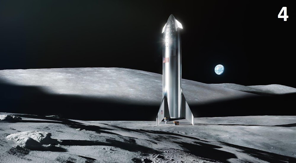 Official render of SpaceX Starship on the Moon