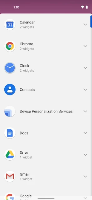 شكل جديد لقائمة الويدجت - New widget organization