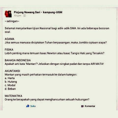 Meme DP BBM Besok UN 2018 Lucu Buat yg Lagi Ujian Nasional