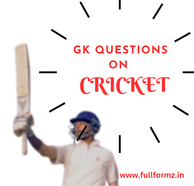 GK Questions on Cricket | GK Questions on cricket with answers |  Cricket GK questions and answers in English