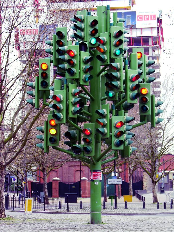 Traffic light tree in london