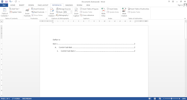 Cara Mudah Membuat Daftar Isi Otomatis Di Microsoft Office Word