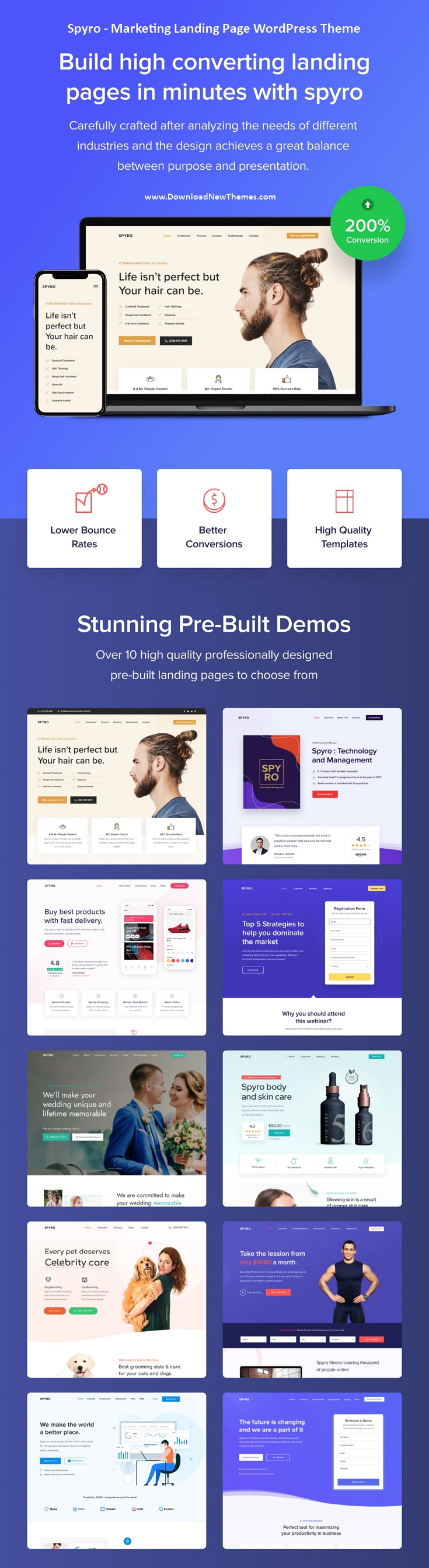 Spyro - Marketing Landing Page WordPress Theme