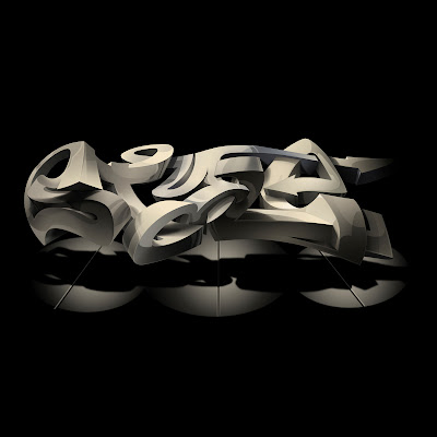 Digital 3D Arrow Graffiti Alphabet Black Style