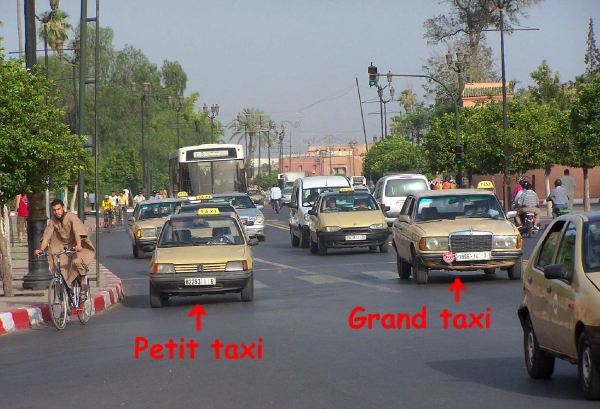 Petits et grands taxis à Marrakech