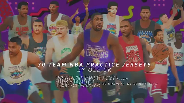 NBA 2K24 Classic Practice Jerseys Mod Pack