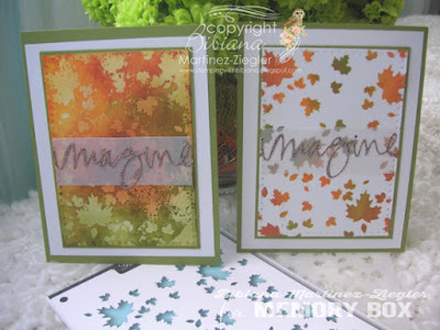 2 ways stenciled fall cards front