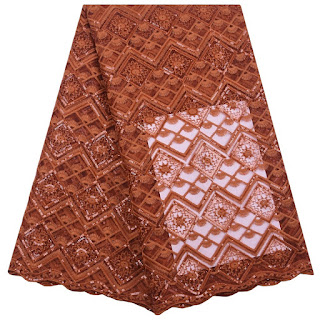 Tissue Africain Lace Fabric Mesh Sequined Tulle Lace