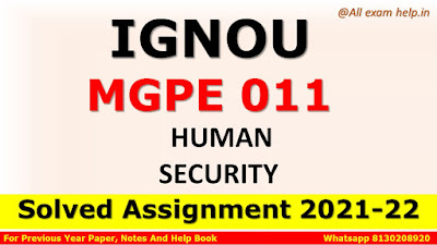 MGPE 011 Solved Assignment 2021-22