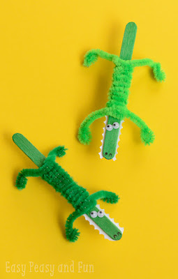 popsicle stick crocodiles