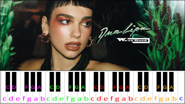 We're good by Dua Lipa Piano / Keyboard Easy Letter Notes for Beginners