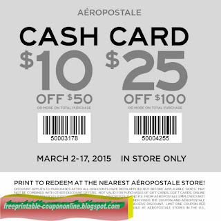 Free Printable Aeropostale Coupons