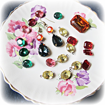image vintage glass jewels glam it up range Two Cheeky Monkeys jewellery earrings