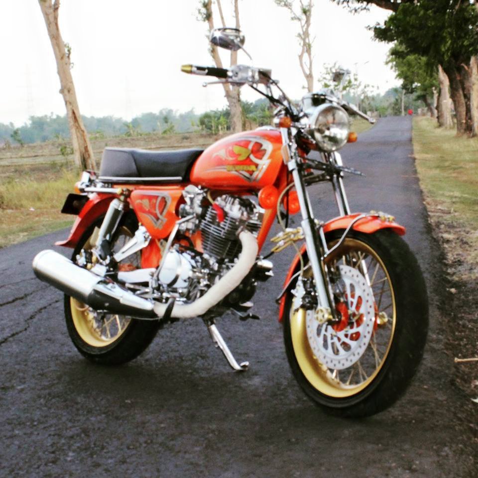 Foto Modifikasi CB Basic GL 100 Orange Siap Kontes