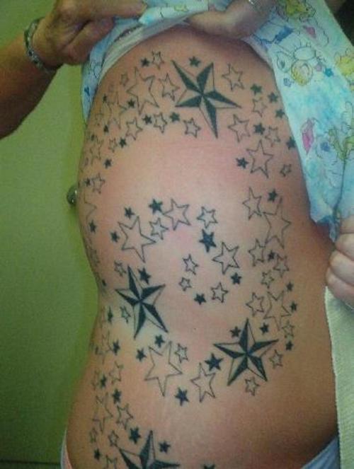 tatoos for girls on side. The most popular star tattoos for girls