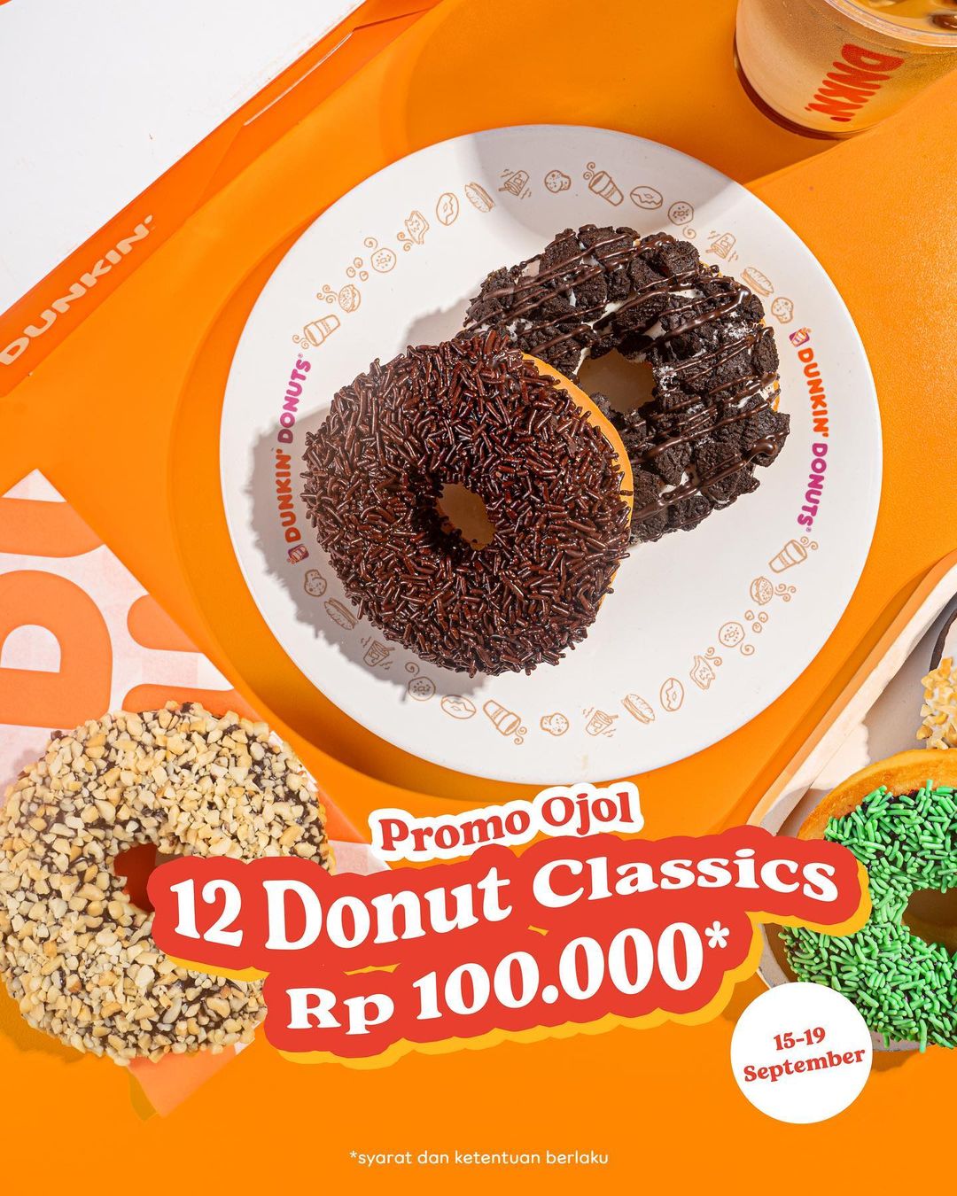 Dunkin Donuts Promo Ojol - Beli 1 Lusin Donut Classic Hanya Rp. 100.000*