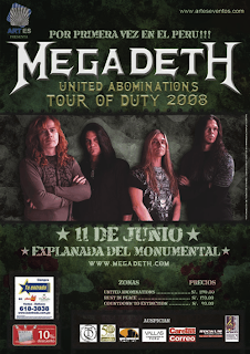 Flyer Megadeth en Lima