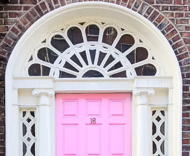 Bright pink door in Dublin, Ireland