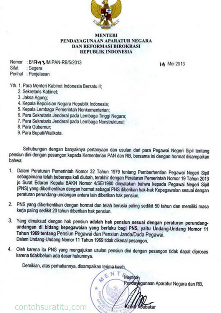 Contoh Surat Balasan Resmi Yang Benar