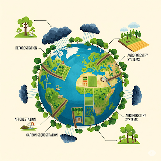 Reforested Earth absorbing carbon.