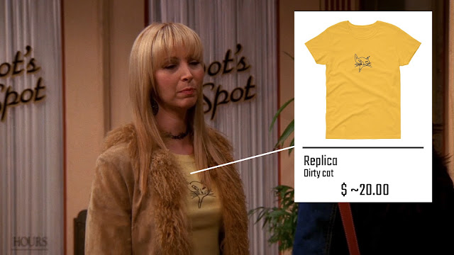 Dirty sleacky cat Phoebe Buffay t-shirt FRIENDS tv show S08E17