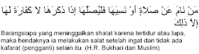 Hadist Tentang Kadha Shalat