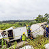 OMG!! See How Loaded Tanker Skids Off The Highway On Lagos-ibadan Expressway [photos]