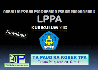 Download Narasi Laporan pencapaian Perkmbangan Anak LPPA Kurikulum 2013