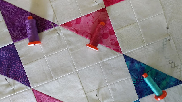 Modern Jacob's Ladder quilt using Island Batik fabrics