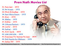 Prem Nath Movies From Raja Jani, Be-Imaan, Mom Ki Gudiya, Rani Mera Naam, Shor, Wafaa, Bobby, Chhupa Rustam, Loafer, Nafrat, Amir Garib, Ishk Ishk Ishk, Pran Jaye Par Vachan Na Jaye, Roti Kapda Aur Makaan, Dafaa 302 [Prem Nath Pic]