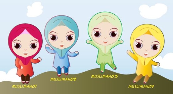  Gambar  gambar  kartun  muslim dan muslimah Anak  Gambat 