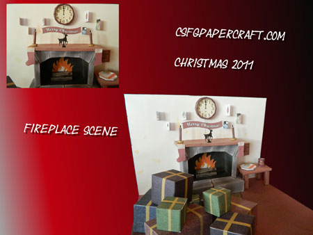 Christmas 2011 Fireplace Papercraft