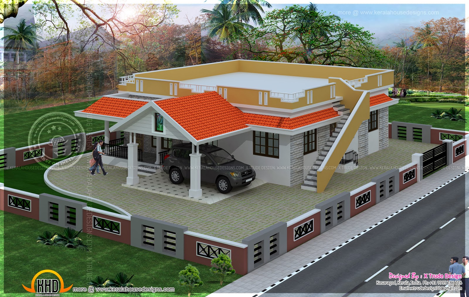 Single floor 2  bedroom  house  elevation  Home  Kerala  Plans 