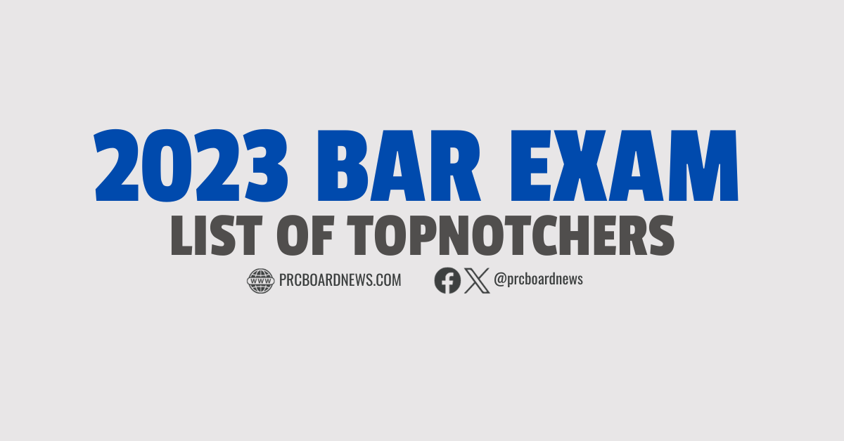 TOPNOTCHERS: 2023 Bar Exam Results