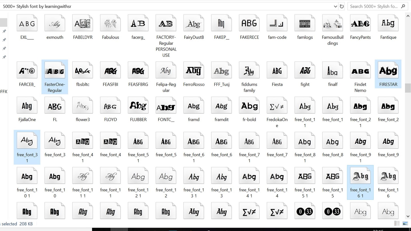  1500 Stylish font download free zip file by 