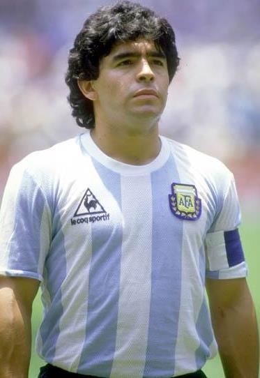 Foto de Diego Maradona con la camiseta de Argentina