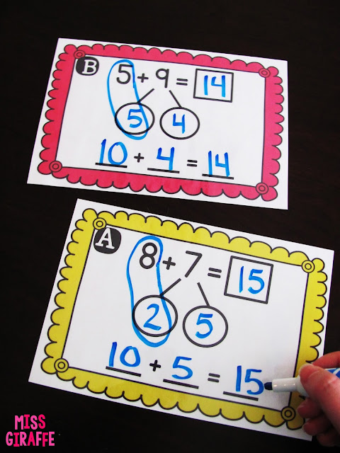 Easy directions how to teach making a ten to add in first grade