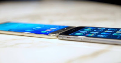 samsung galaxy  s6 edge+ Vs iphone 6 plus side