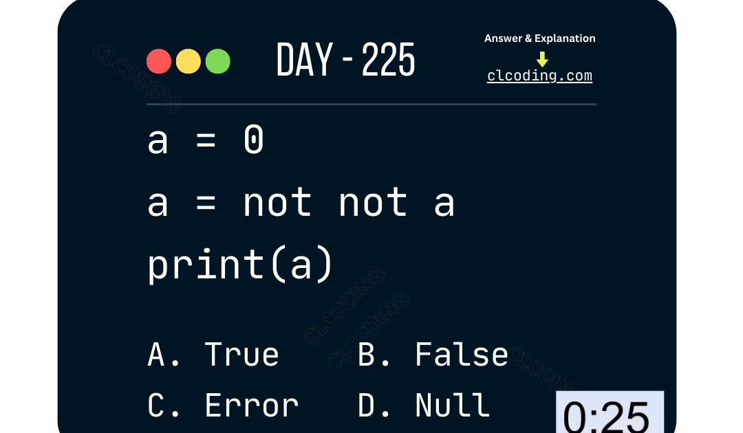 Python Coding challenge - Day 225 | What is the output of the following ...
