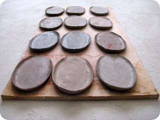 Fresh made clay shapes