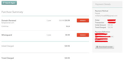 Tutorial Mudah Cara Memperpanjang Masa Aktif Domain di Namecheap Menggunakan Paypal