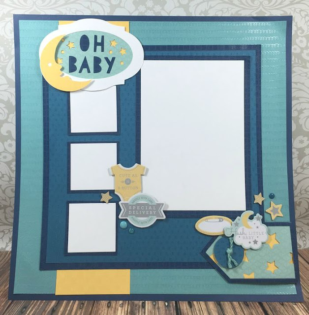 Baby Boy Scrapbook layout